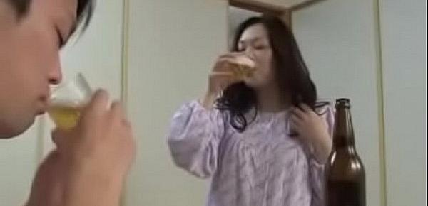  Japanese Asian Mom and Son drunken Hard Fuck